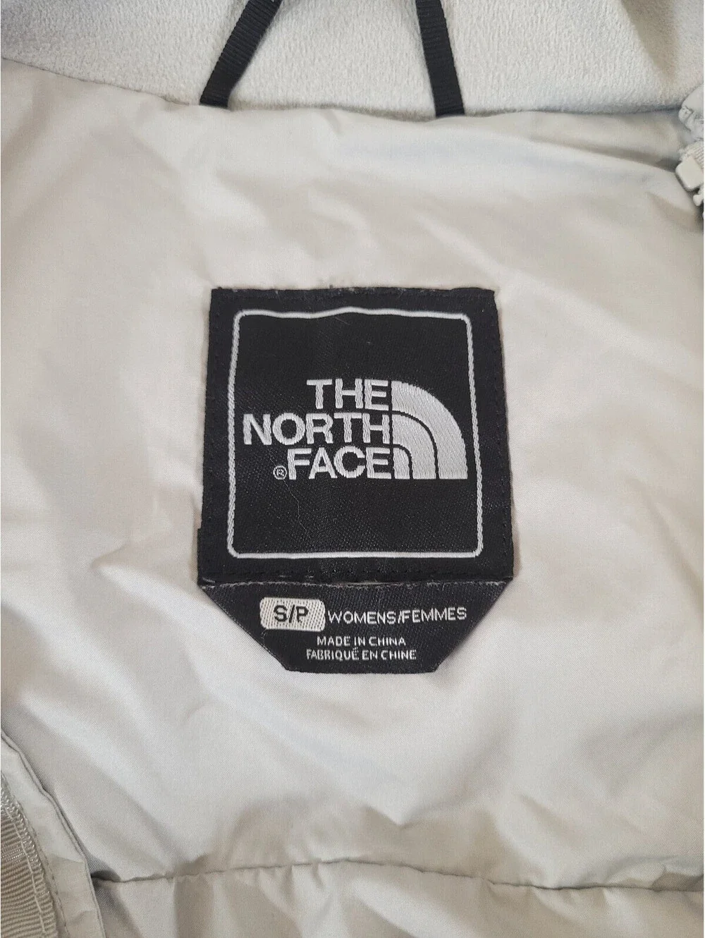 North face goose down vest grey womens small sweater print